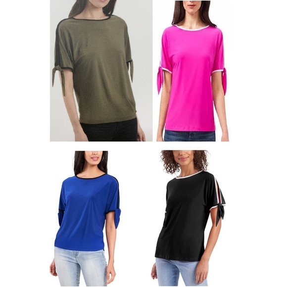 NWT Two by Vince Camuto Ladies' Tie Sleeve Top Colors Sizes S M L XL 2XL $40 - Picture 1 of 7
